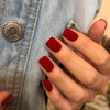 Uñas Postizas Cortas Cuadradas Rojas Mate, Uñas de Gel, Uñas