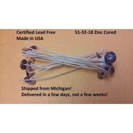 Private Label 25 Candle Wicks 6 Inch Zinc Core 51-32-18  Candle Making Supplies