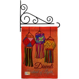 Diwali Festival of Lights Home Decor Banner Room Flag Pole Patio Lawn Garden Outdoor Decorations Indoor Tapestry Yard Signs Indian Hindu Celebration India Happy Deepawali दीपावली Sign Made in USA