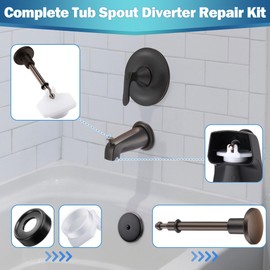 Enhon 2 Set Tub Spout Diverter Repair Kit, Includes 2 x Diverter Valve Stems, 2 x Cup Seals and 2 x Gates, Bathroom Shower Bathtub Leaky Faucet Repair Replacement Parts(Oil Rubbed Bronze,Classic)