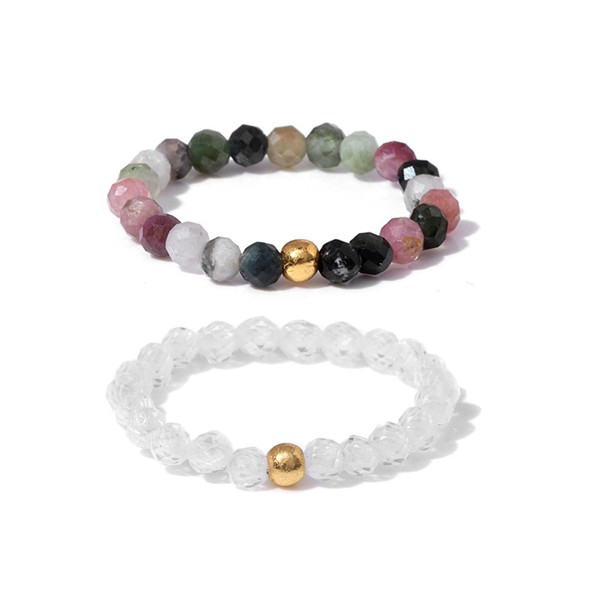 GoPaw Elastic Natural Stone Ring, Pack of 2 Beads Elastic