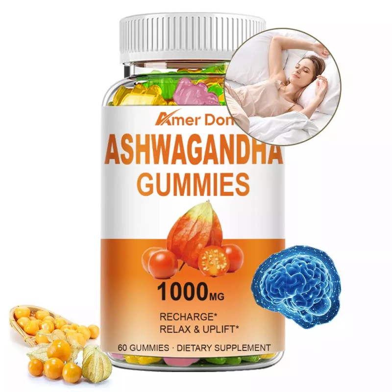 Ashwagandha & Vitamin D Gummy, Nature Vegan Non-GMO, Gluten Free,