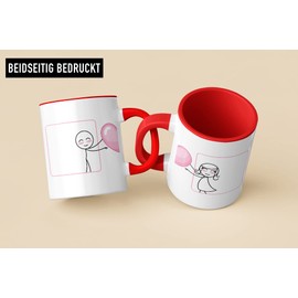 Trendation - Long Distance Relationship Gifts Cups Set Partner Love Gift for Girlfriend Boyfriend Love Confession of Love for Her Him Valentine's Day Valentine's Day Gift (Red)