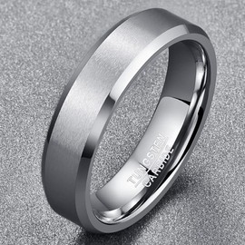 Cloyo Men's and Women's Wedding Rings Tungsten Engagement Band Ring and Comfort Fit Size S