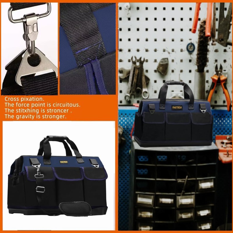 FASTECH 22in Heavy Duty Bottom Tools Bag With Wide Mouth