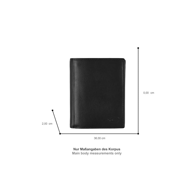 camel active Mens Cliff Travel Accessory Wallet - Black, black
