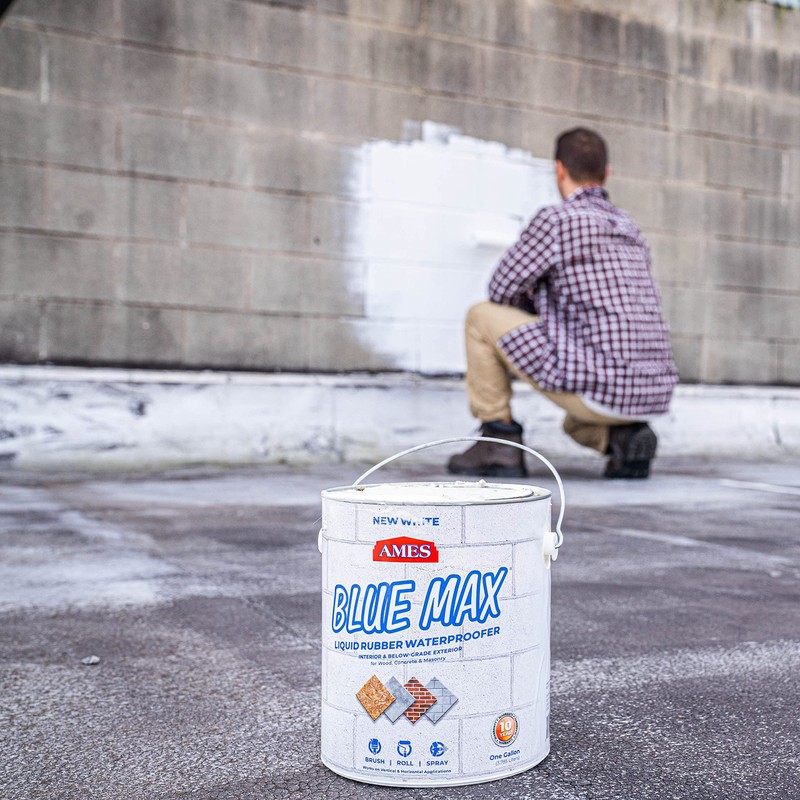 AMES BMX1WRG 1 Gallon Blue Max, White Liquid Rubber Waterproofer,Regular
