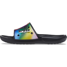 Crocs Classic Slide - Tie-Dye Graphics Black/Multi Solarized Tie-Dye Men's 12, Women's 14 Medium