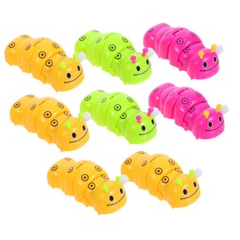 WOONEKY 8Pcs Wind-Up Caterpillar Toys for Boys and Girls Educational Clockwork Plaything Colorful Design Party Favors and Learning Toys for Boys and Girls Random Color