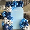 Awenztech Metallic Blue Balloons 12 inch, Chrome Blue Latex Balloons