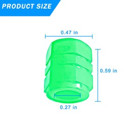 KHGUZ 12PCS Luminous Car Tire Valve Stem Caps, Fluorescent Leakproof Auto Tire Air Valves Stem Cover, Illuminated Vehicle Tire Air Caps Protector, Universal for RV, SUV, Truck (Green)