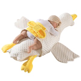 Baby Soothing Sleep Pillow Newborn Baby Exhaust Pillow Big Goose Baby Pillow for Sleeping Bow Tie