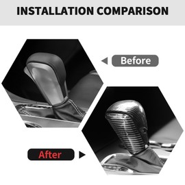 RT-TCZ Gear Shift Knob Cover Trim Decorative Interior Accessories for Jeep Grand Cherokee 2017-2020,Black Carbon Fiber