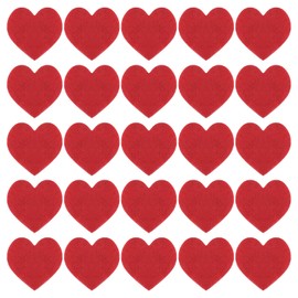 sourcing map Felt Heart Shape Heart Pom Pom Valentine's Day Hearts Craft 3Inch x 3Inch for Home Decor Party Crafting Art, Red, Pack of 100