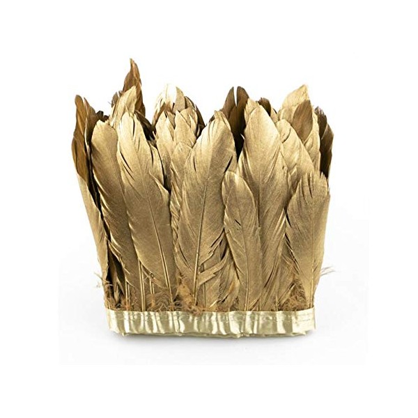 Sowder Duck Goose Feather Trim Fringe 2 Yards(Gold)