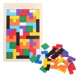 Wooden Tetris Pattern Puzzle "Many Unique Shapes That Will Not Get Bored" (Type A Thickness: 0.2 inches (0.6 cm)