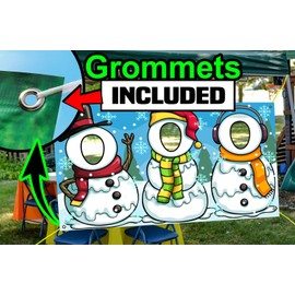 Snowman Hole in Face Banner, Face Cutout, 42 x 72 Inch, Party Selfie Photo Prop, Christmas Decoration