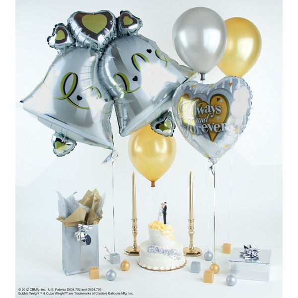 Bubble Weight Balloon Weight, 35g, Metallic Gold, 10 Piece