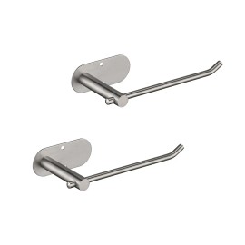 2 Pack Stainless Steel Wall-Mounted Paper Towel Holder Self-Adhesive Drilling for Kitchen & BathroomColor: as Pic Color