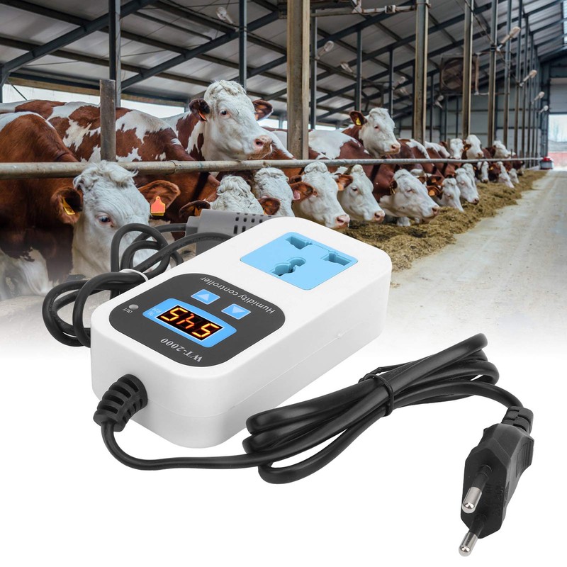 Fockety Humidity Switch Digital Humidity Controller Durable 110-220V Greenhouses Warehouses