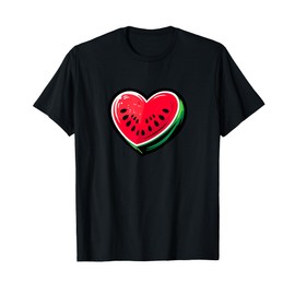 Watermelon Heart Shaped Summer Fruit T-Shirt