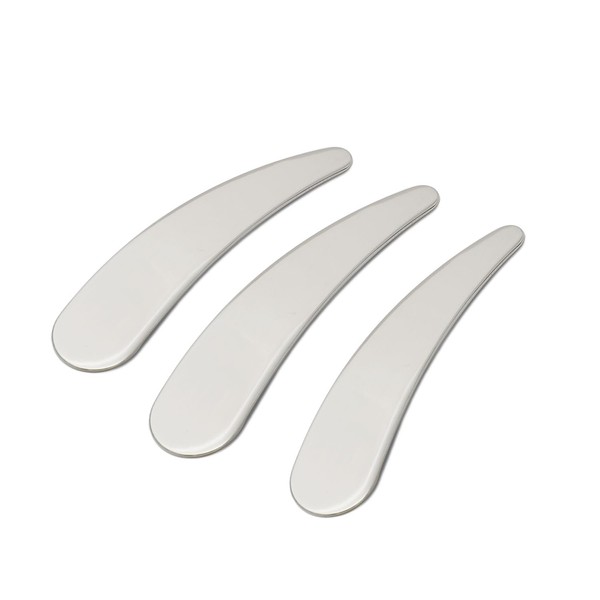 Worukio 3 Pcs Mini Metal Cosmetic Spatulas, Silver Makeup Skincare