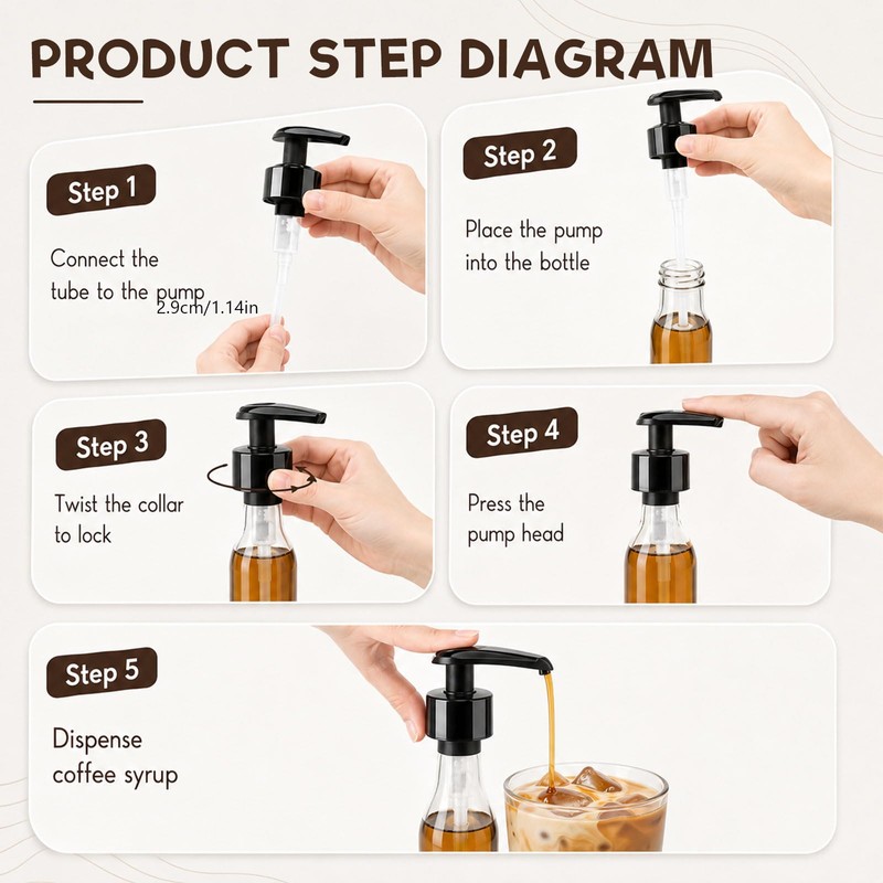 Miqidaa 9 Pack Coffee Syrup Pump Dispenser for 1L Bottles