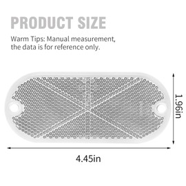 ZUDKSUY 10 Pack Front Reflector Oval Reflectors Driveway Reflectors for Driveway Fence Gateposts Cars Boats Mailboxes Trailer Security Reflectors with Center Mounting Holes (White)