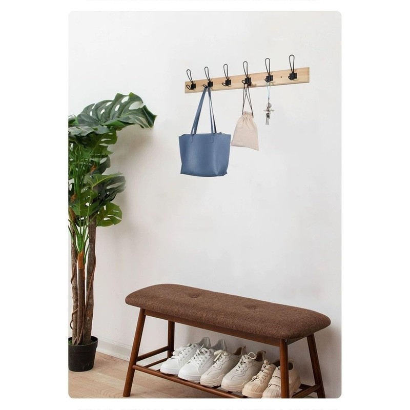 Beilala Coat Hooks Black, 5 Pack Rustic Metal Wire Wall