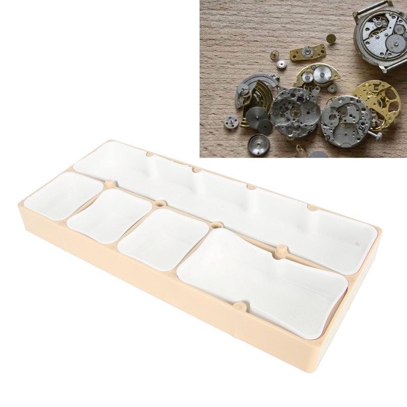 Watch Parts Storage Box Stackable 5 Compartments Acrylic Rubber Watch