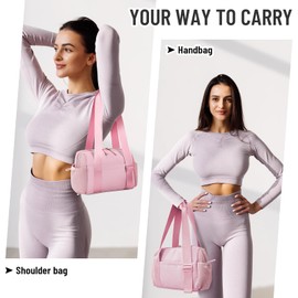 WOOMADA Waterproof Small Gym Bag for Women Mini Duffle Bag with Wet Compartment Cute Workout Yoga Fitness Sport Tote(Sky Blue)