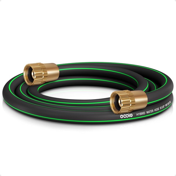 EOOIO Heavy Duty Garden Hose 6ft, NON-EXPANDABLE Flexible Water Hose,