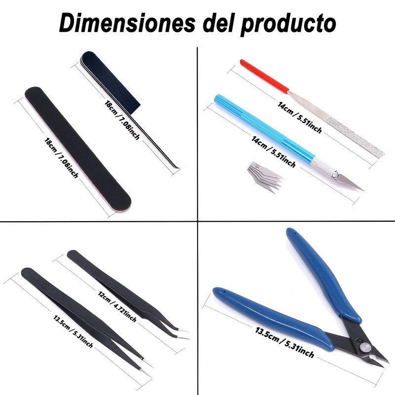 Xiaozuoyue Kit de Herramientas Gundam 9 Piezas, Kit de Herramientas