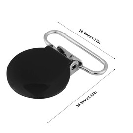 10Pcs Round Suspender Braces with Metal Clip, DIY Making Supplies for Clothes Replacement (Black)