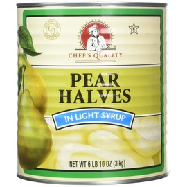 Chefs Quality Pear Halves In Light Syrup, 106 Ounce