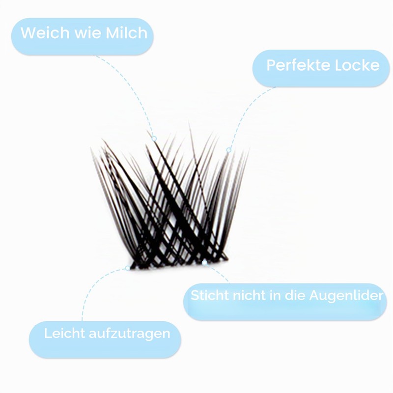 DIWINSH Short Eyelash Clusters, 144 Pieces, 10 mm, Natural Eyelash