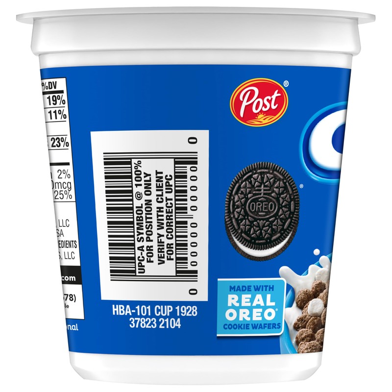 Post Oreo Puff Cereal Cup, Chocolate Cereal, 1 oz cup