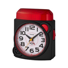 MAG T-782A BK-Z Noah Precision Alarm Clock, Analog, Loud Volume, Noise, Silent, Silent, Second Hand, Electronic Sound, Snooze Light, Black, Time Police, Silent, Silent, For Children