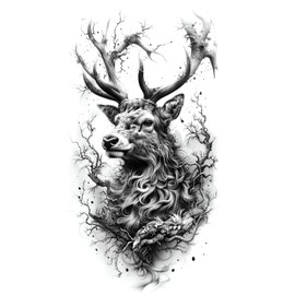 2 Sheets Temporary Owl Tattoo Deer Tattoo Bird Tattoo Animal Fake Tattoo NAG033 127