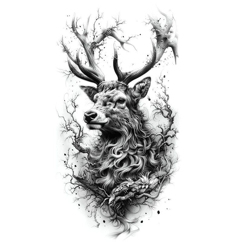 2 Sheets Temporary Owl Tattoo Deer Tattoo Bird Tattoo Animal