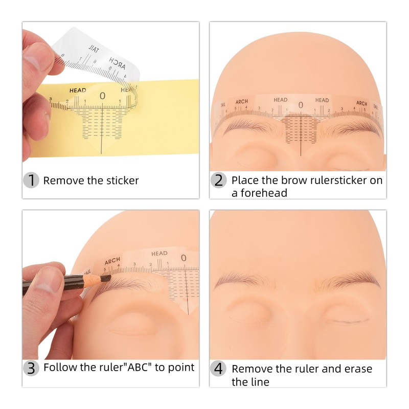 100pcs Adhesive Eyebrow Ruler Disposable Eyebrow Ruler Stencils Eyebrow Guide