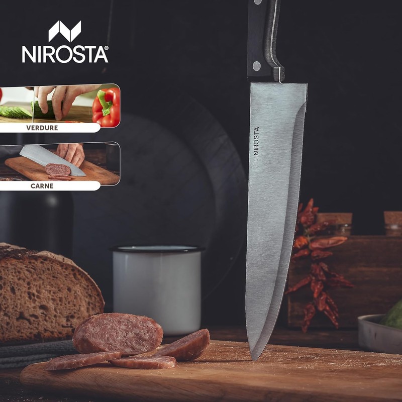 Nirosta Fackelmann Coltello da Cucina Lama Larga, Acciaio, Argento