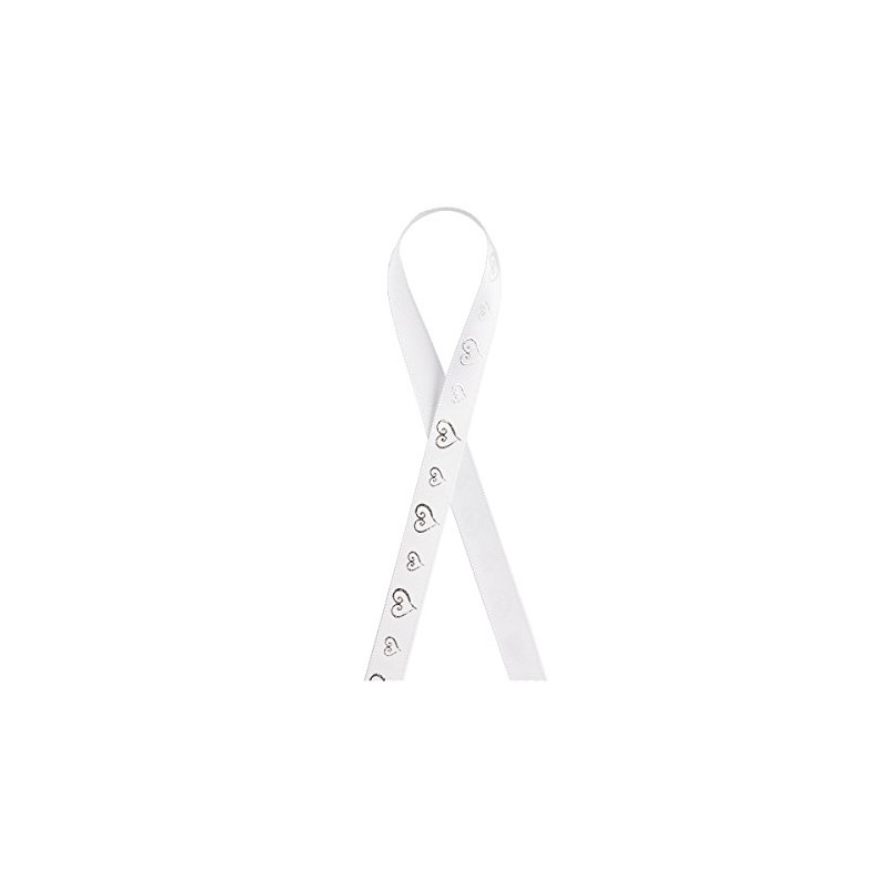 Darice Heart Pattern Ribbon, 3/8" x 5 yd, Silver