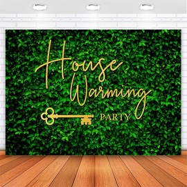 Avezano Housewarming Backdrop Green Leaves Background for New House Party Decorations House Warming Party Decorations Sweet Home Photography Background Photo Booth Props Supplies (7x5ft)
