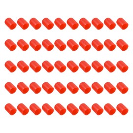 M METERXITY 100 Pack Rubber End Caps - Round Protectors Apply to Outdoor Screws Thread (12mm ID, Red)