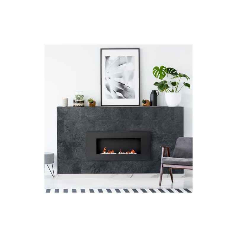 AULIGET 6" x 12" Black Slate Peel and Stick Backsplash