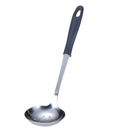 Takagi Stainless Steel Holed Ladle, Medium Dark Brown, Full Length 28 cm (11 inches), Hand-Fit Handle for Scooping Ingredients, Dishwasher Safe, Made in Japan, Takagi