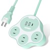 TOPREK Cat Paw Shaped Power Strip, Blue, USB Outlet, Extension
