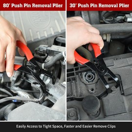 Atelierate Body Clip Pliers Set, 30 Degree and 80 Degree Push Pin Pliers,Panel Clip Removal Plier, Automobile Upholstery Trim Clip