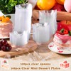 300 Count Clear Plastic Mini Dessert Plates Set Serving Disposable